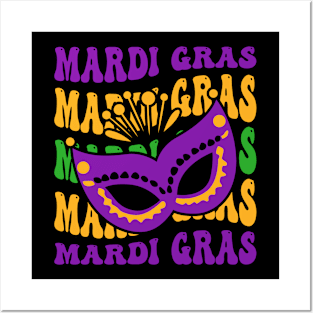 Mardi Gras Groovy Style Posters and Art